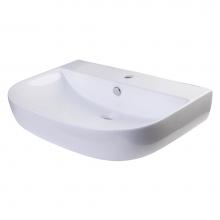 Alfi Trade AB112 - 28'' White D-Bowl Porcelain Wall Mounted Bath Sink