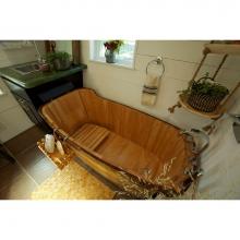 Alfi Trade AB1148 - 59'' Free Standing Wooden Bathtub with Chrome Tub Filler