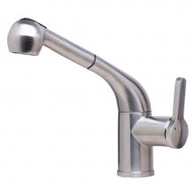 Alfi Trade AB2023-BSS - Solid Brushed Stainless Steel Pull Out Single Hole Kitchen Faucet