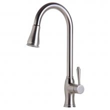 Alfi Trade AB2043-BSS - Traditional Solid Brushed Stainless Steel Pull Down Kitchen Faucet