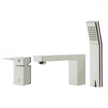 Alfi Trade AB2322-PC - Polished Chrome Deck Mounted Tub Filler and Square Hand Held Shower Head