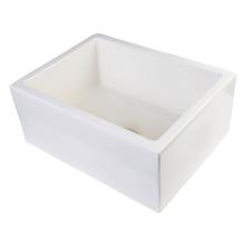 Alfi Trade AB2418SB-B - 24'' Biscuit Smooth Thick Wall Fireclay Single Bowl Farm Sink