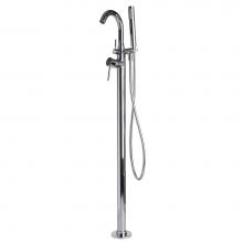 Alfi Trade AB2534-PC - Polished Chrome Single Lever Floor Mounted Tub Filler Mixer w Hand Held Shower Head