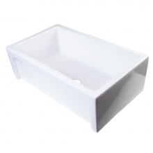 Alfi Trade AB3018ARCH-W - 30'' White Arched Apron Thick Wall Fireclay Single Bowl Farm Sink