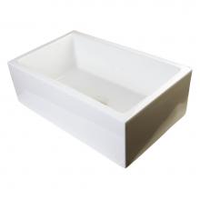 Alfi Trade AB3018SB-B - 30'' Biscuit Smooth Apron Thick Wall Fireclay Single Bowl Farm Sink