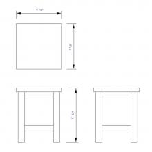 Alfi Trade AB4407 - 10''x10'' Square Wooden Bench/Stool Multi-Purpose Accessory