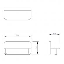 Alfi Trade AB5510 - 12'' Small Wooden Shelf with Chrome Towel Bar Bathroom Accessory