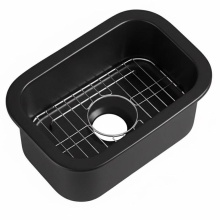 Alfi Trade ABF1319UD-BM - Black Matte Small 13''x19'' Rectangle Fireclay Undermount or Drop In Prep Sink