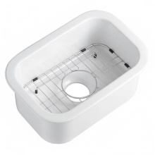 Alfi Trade ABF1319UD-W - Small 13''x19'' Rectangle Fireclay Undermount or Drop In Prep Sink w Grid Incl