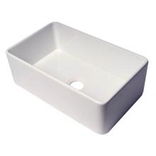 Alfi Trade ABF3018-W - Smooth Apron 30'' x 18'' Single Bowl Fireclay Farm Sink