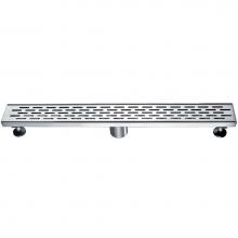 Alfi Trade ABLD24C - 24'' Long Modern Stainless Steel Linear Shower Drain with Groove Holes