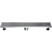 Alfi Trade ABLD24D - 24'' Modern Stainless Steel Linear Shower Drain with Groove Lines