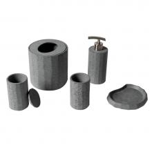 Alfi Trade ABCO1022 - 5 Piece Solid Concrete Gray Matte Bathroom Accessory Set