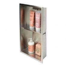 Alfi Trade ABN1224-BSS - 12 x 24 Brushed Stainless Steel Vertical Double Shelf Bath Shower Niche