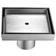 Alfi Trade ABSD55A - 5'' x 5'' Modern Square Stainless Steel Shower Drain w/o Cover