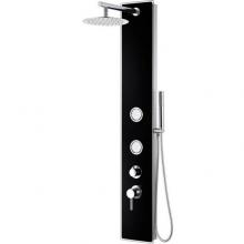Alfi Trade ABSP55B - Black Glass Shower Panel with 2 Body Sprays and Rain Shower Head