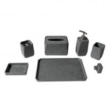 Alfi Trade ABCO1023 - 7 Piece Solid Concrete Gray Matte Bathroom Accessory Set