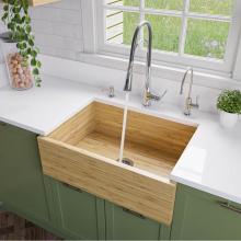 Alfi Trade AB3021 - 30'' Single Bowl Bamboo Kitchen Farm Sink