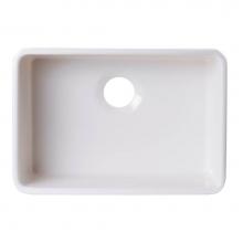 Alfi Trade AB503UM-B - 24 inch Biscuit Single Bowl Fireclay Undermount Kitchen Sink