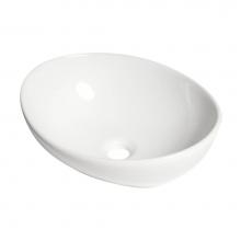 Alfi Trade ABC913 - White 16'' Egg Shape Above Mount Ceramic Sink