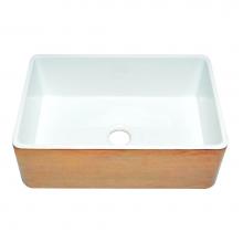 Alfi Trade ABHC3020SB - Hammered Copper/Fluted 30 inch Reversible Single Fireclay Farmhouse Kitchen Sink