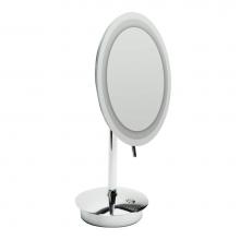 Alfi Trade ABM9FLED-PC - ALFI brand  Polished Chrome Tabletop Round 9'' 5x Magnifying Cosmetic Mirror w