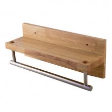 Alfi Trade AB5511 - 16'' Wooden Shelf with Chrome Towel Bar Bathroom Accessory
