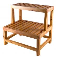 Alfi Trade AB4402 - 20'' Double Wooden Stepping Stool Multi-Purpose Accessory