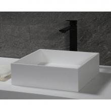 Alfi Trade ABRS14S - 14'' Square White Matte Solid Surface Resin Sink