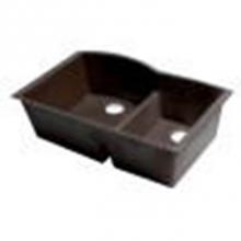 Alfi Trade AB3320UM-C - Chocolate 33'' Double Bowl Undermount Granite Composite Kitchen Sink