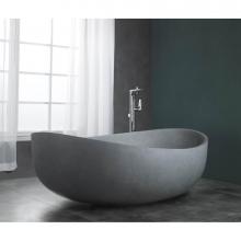 Alfi Trade ABCO63TUB - 63'' Solid Concrete Gray Matte Oval Bathtub