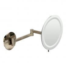 Alfi Trade ABM9WLED-BN - ALFI brand  Brushed Nickel Wall Mount Round 9'' 5x Magnifying Cosmetic Mirror
