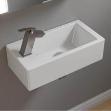 Alfi Trade ABC116 - ALFI brand ABC116 White 20'' Small Rectangular Wall Mounted Ceramic Sink with Faucet Hol