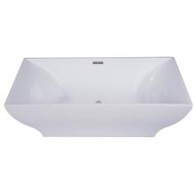Alfi Trade AB8840 - 67 inch White Rectangular Acrylic Free Standing Soaking Bathtub