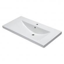 Alfi Trade BH002 - EAGO BH002 White Ceramic 40''x19'' Rectangular Drop In Sink