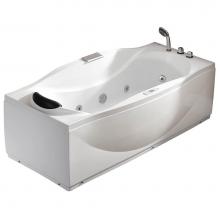 Alfi Trade AM189ETL-R - EAGO 1 6 ft Left Drain Acrylic White Whirlpool Bathtub w Fixtures