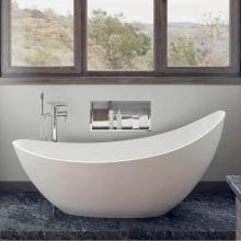 Alfi Trade AB9951 - 73'' White Solid Surface Smooth Resin Soaking Slipper Bathtub