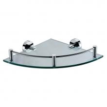 Alfi Trade AB9546 - Polished Chrome Corner Mounted Glass Shower Shelf Bathroom Accessory