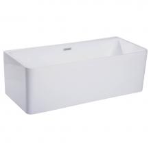 Alfi Trade AB8859 - 67 inch White Rectangular Acrylic Free Standing Soaking Bathtub