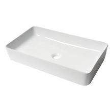 Alfi Trade ABC902-W - ALFI brand ABC902-W White 24'' Modern Rectangular Above Mount Ceramic Sink