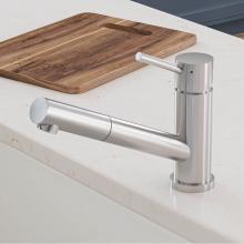 Alfi Trade AB2025-BSS - Solid Brushed Stainless Steel Pull Out Single Hole Kitchen Faucet