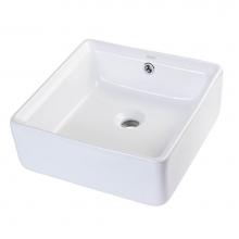 Alfi Trade BA130 - EAGO BA130  15'' SQUARE CERAMIC ABOVE MOUNT BATHROOM BASIN VESSEL SINK