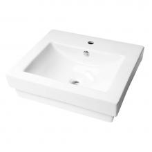 Alfi Trade ABC701 - ALFI brand ABC701 White 24'' Rectangular Semi Recessed Ceramic Sink with Faucet Hole