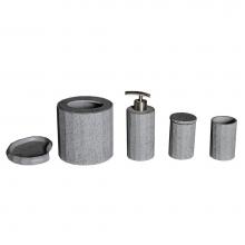 Alfi Trade ABCO1022 - 5 Piece Solid Concrete Gray Matte Bathroom Accessory Set