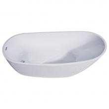 Alfi Trade AB8826 - 68 inch White Oval Acrylic Free Standing Soaking Bathtub