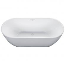 Alfi Trade AB8839 - 67 inch White Oval Acrylic Free Standing Soaking Bathtub