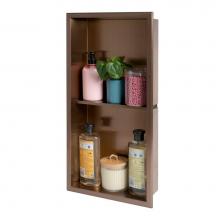 Alfi Trade ABNP1224-BC - 12'' x 24'' Brushed Copper PVD Stainless Steel Vertical Double Shelf Shower Ni