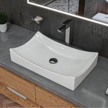 Alfi Trade ABC904 - ALFI brand ABC904 White 26'' Fancy Rectangular Above Mount Ceramic Sink