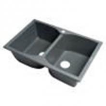 Alfi Trade AB3220DI-T - Titanium 32'' Drop-In Double Bowl Granite Composite Kitchen Sink