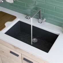 Alfi Trade AB3020UM-BLA - Black 30'' Undermount Single Bowl Granite Composite Kitchen Sink